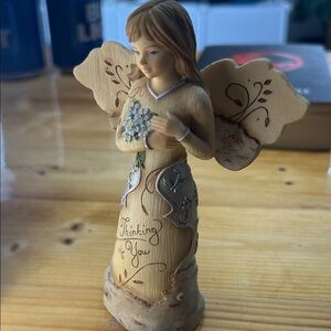 Elements Angel Figurine with Flowers 5"